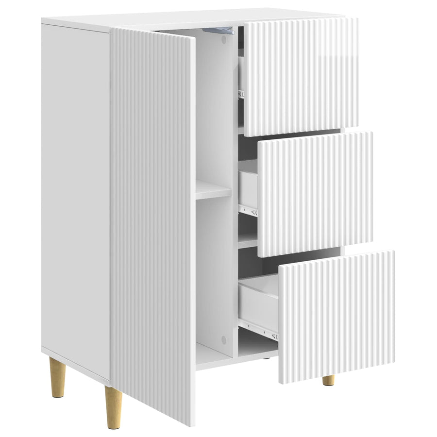 Dressoir met lade Hoogglans Wit 66 x 34,5 x 90 cm Bewerkt hout