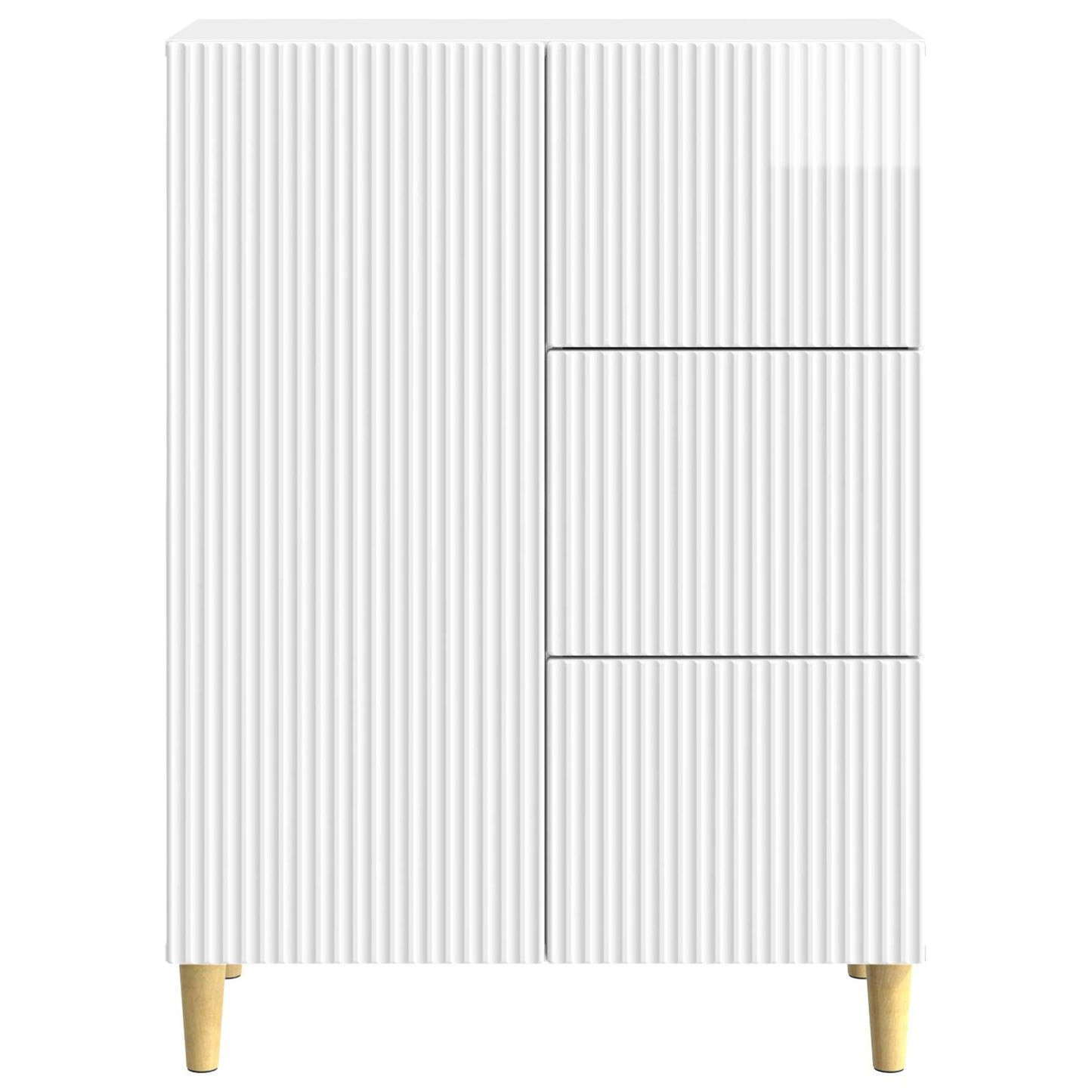 Dressoir met lade Hoogglans Wit 66 x 34,5 x 90 cm Bewerkt hout