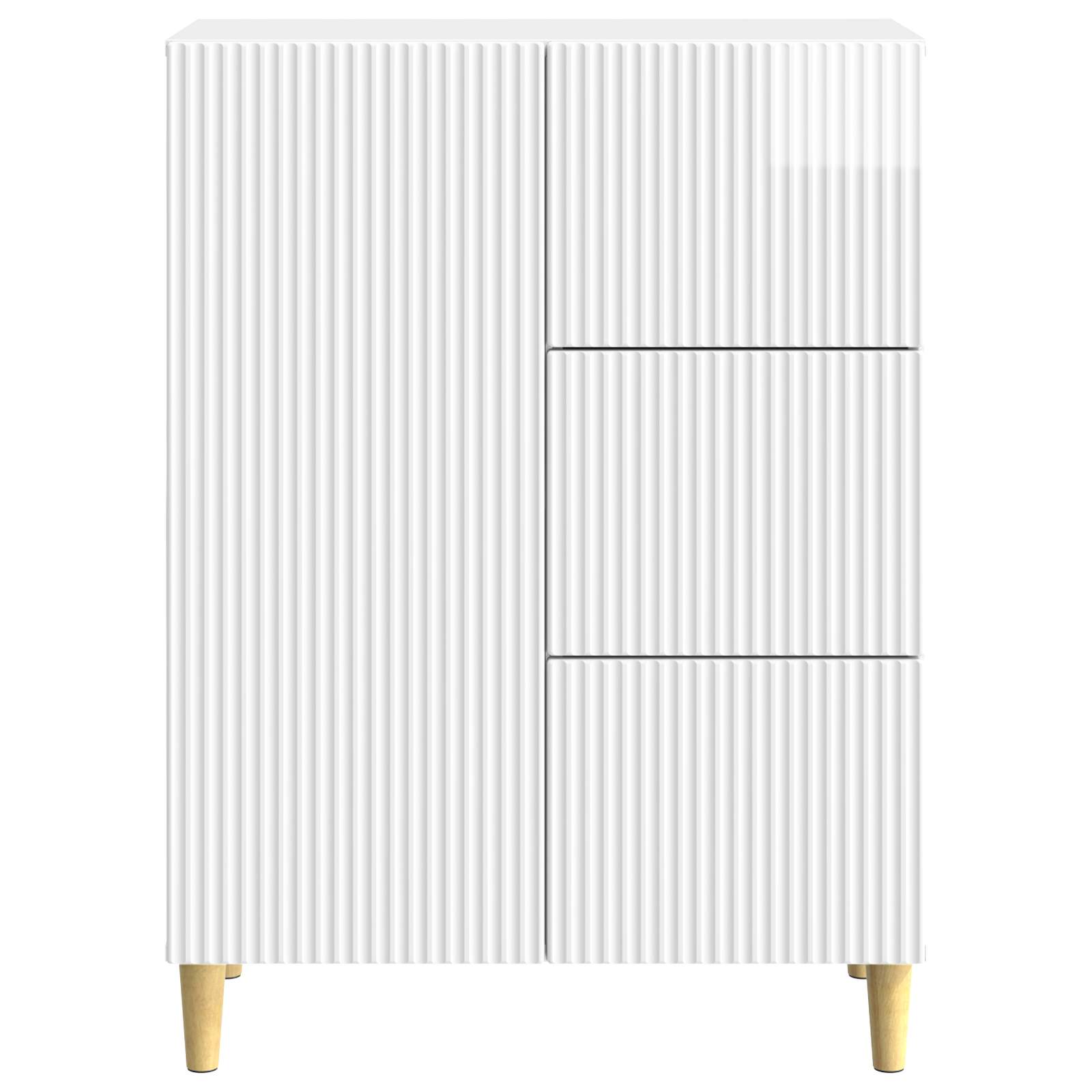 Dressoir met lade Hoogglans Wit 66 x 34,5 x 90 cm Bewerkt hout