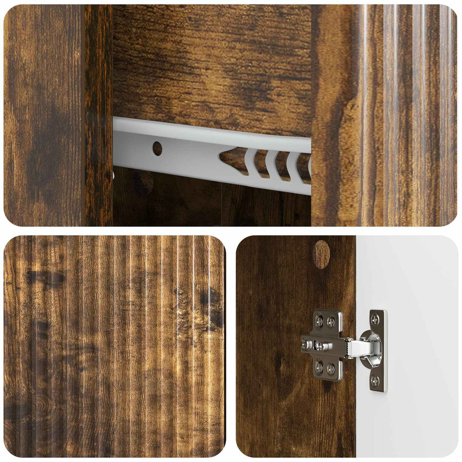 Dressoir met lade Gerookt eiken 66 x 34,5 x 90 cm Bewerkt hout