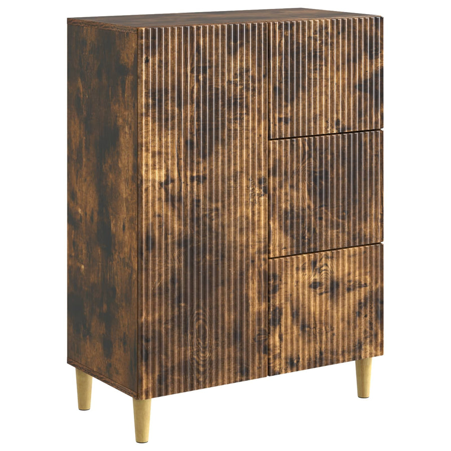 Dressoir met lade Gerookt eiken 66 x 34,5 x 90 cm Bewerkt hout