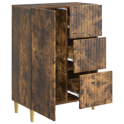 Dressoir met lade Gerookt eiken 66 x 34,5 x 90 cm Bewerkt hout