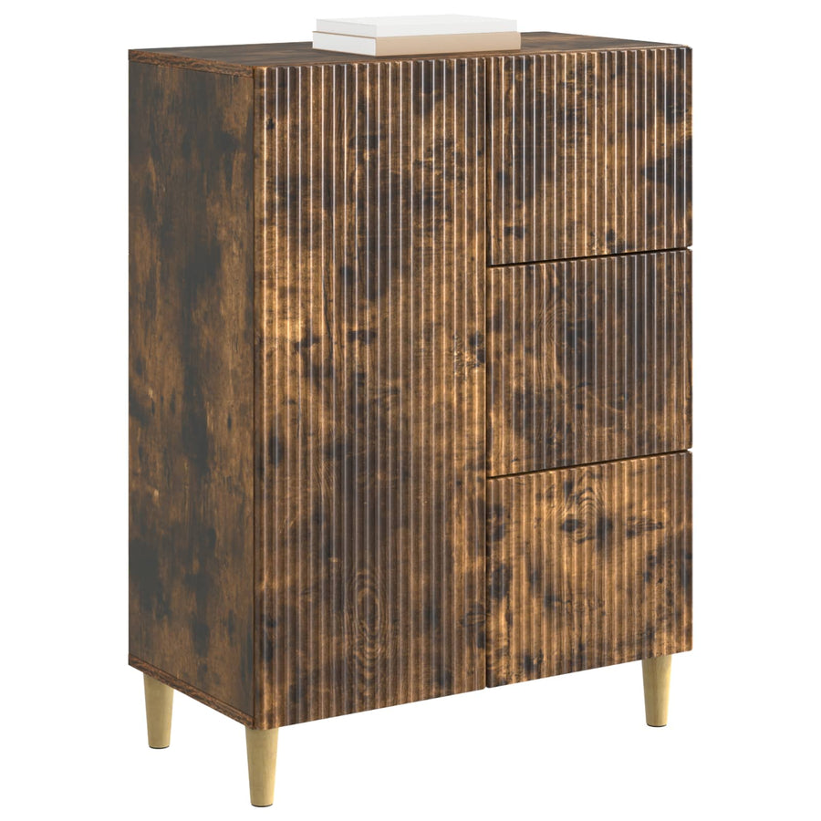 Dressoir met lade Gerookt eiken 66 x 34,5 x 90 cm Bewerkt hout
