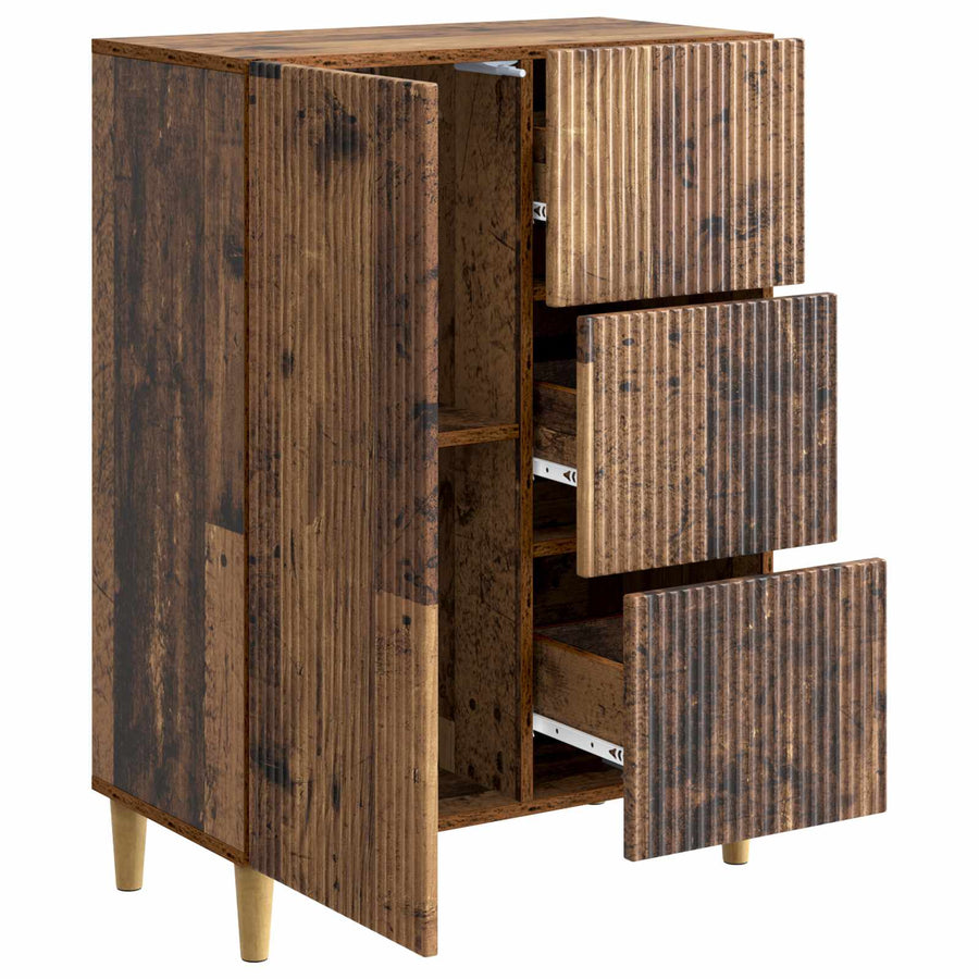 Dressoir met lade Oud hout 66 x 34,5 x 90 cm Bewerkt hout