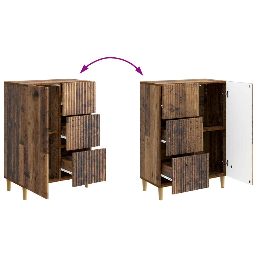 Dressoir met lade Oud hout 66 x 34,5 x 90 cm Bewerkt hout