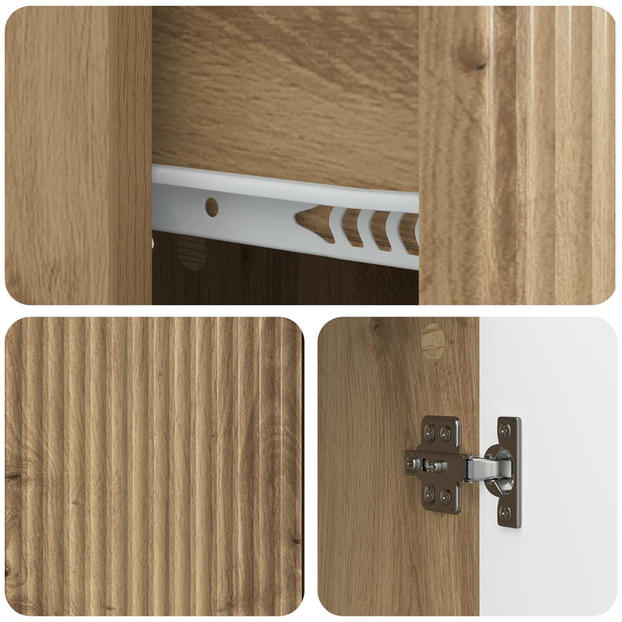 Dressoir Artisanaal eiken 66 x 34,5 x 90 cm Bewerkt hout