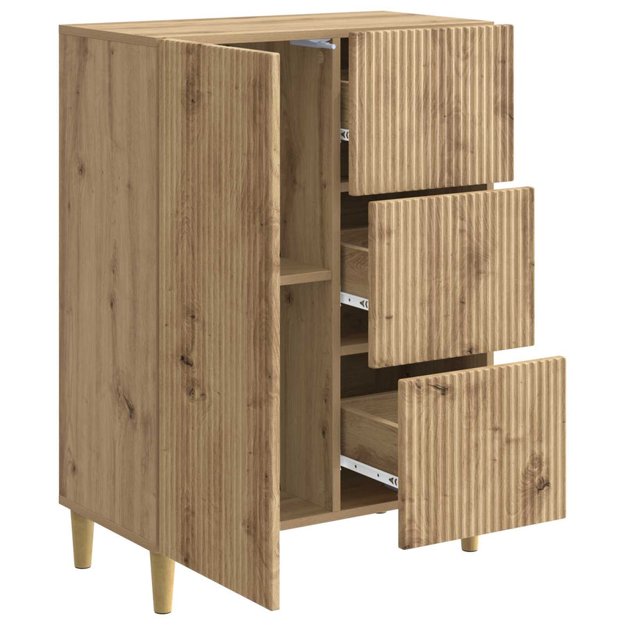 Dressoir Artisanaal eiken 66 x 34,5 x 90 cm Bewerkt hout