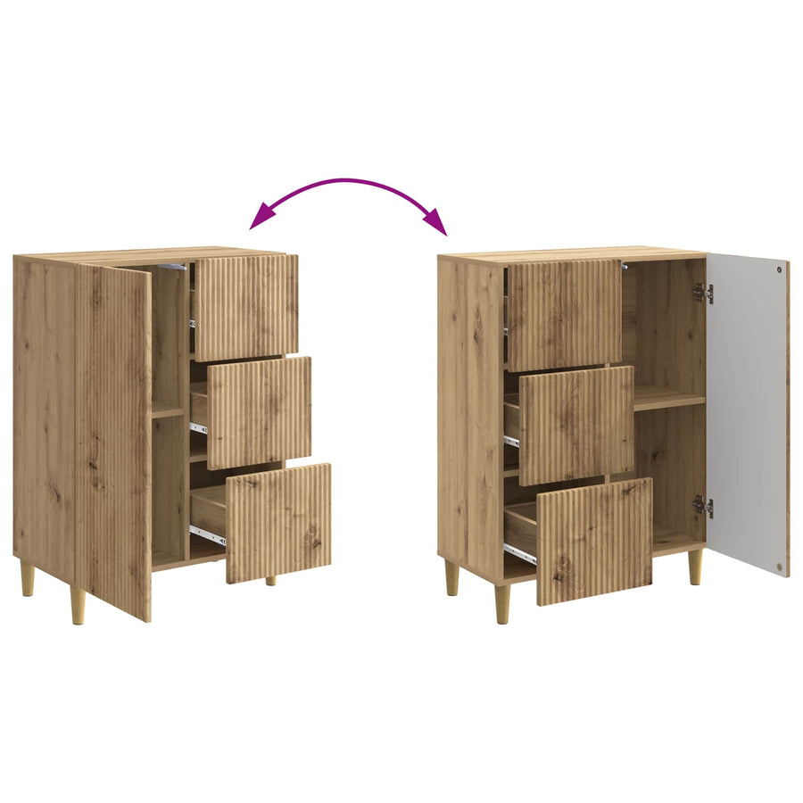 Dressoir Artisanaal eiken 66 x 34,5 x 90 cm Bewerkt hout
