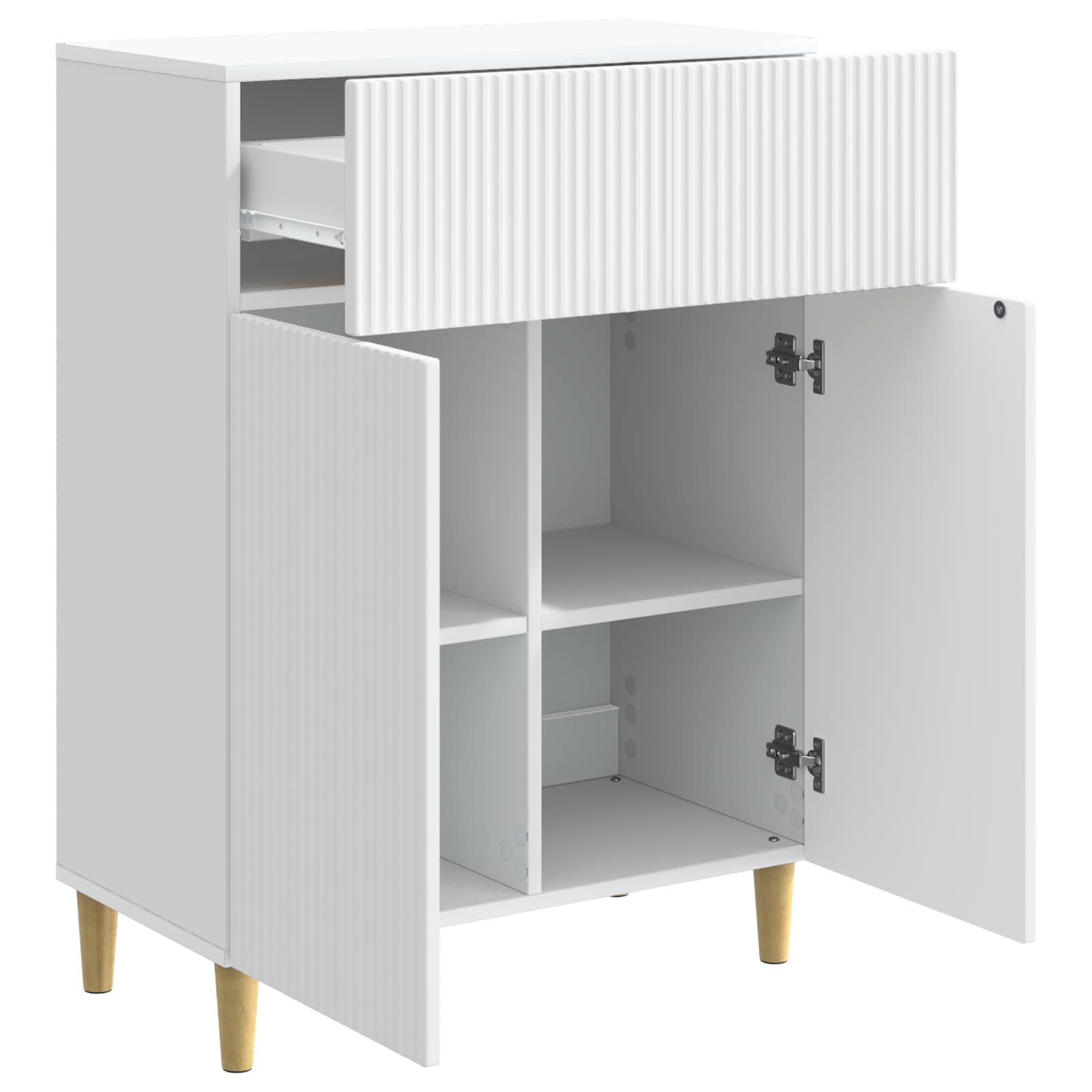 Dressoir met lade Wit 66 x 34,5 x 90 cm Bewerkt hout
