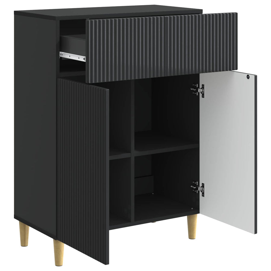 Dressoir met lade Zwart 66 x 34,5 x 90 cm Bewerkt hout