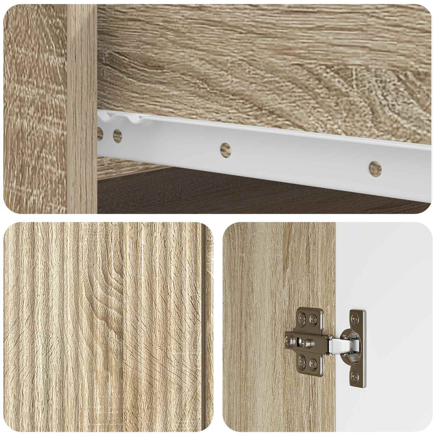 Dressoir met lade Sonoma Eiken 66 x 34,5 x 90 cm Bewerkt hout