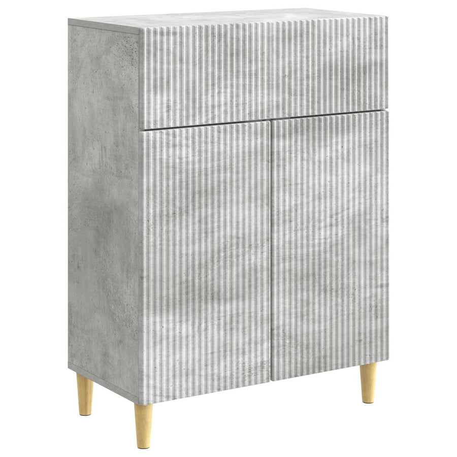 Dressoir met lade Betongrijs 66 x 34,5 x 90 cm Bewerkt hout