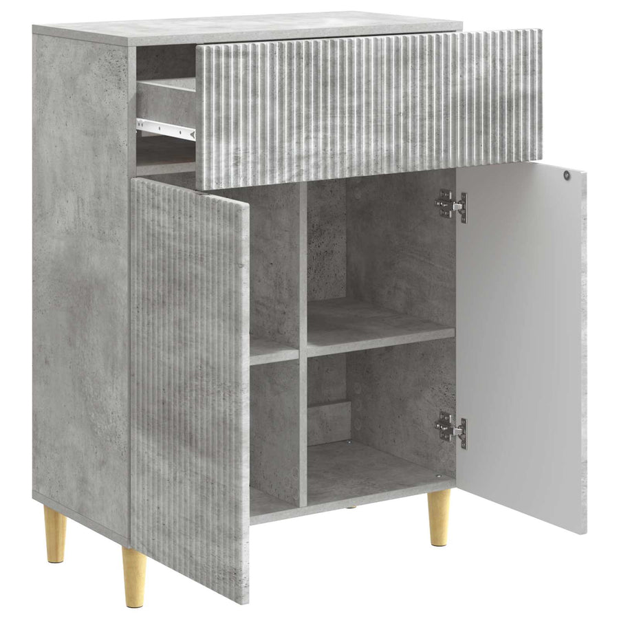 Dressoir met lade Betongrijs 66 x 34,5 x 90 cm Bewerkt hout