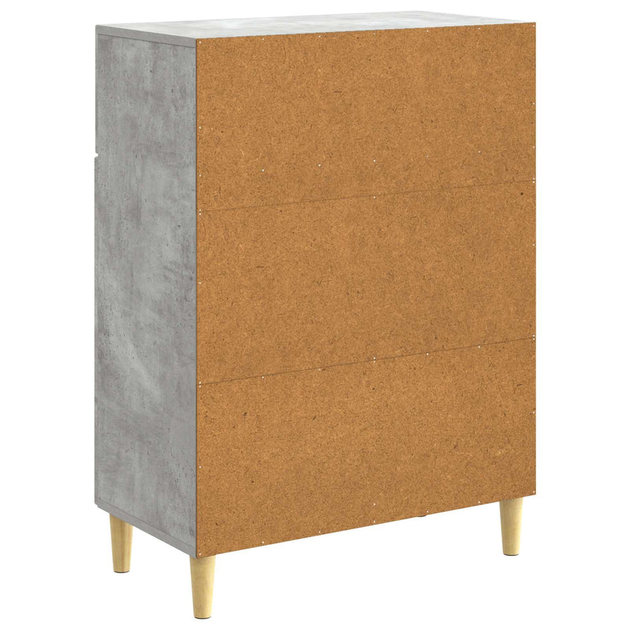 Dressoir met lade Betongrijs 66 x 34,5 x 90 cm Bewerkt hout