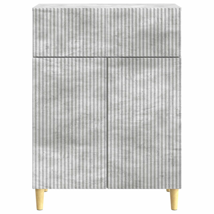 Dressoir met lade Betongrijs 66 x 34,5 x 90 cm Bewerkt hout