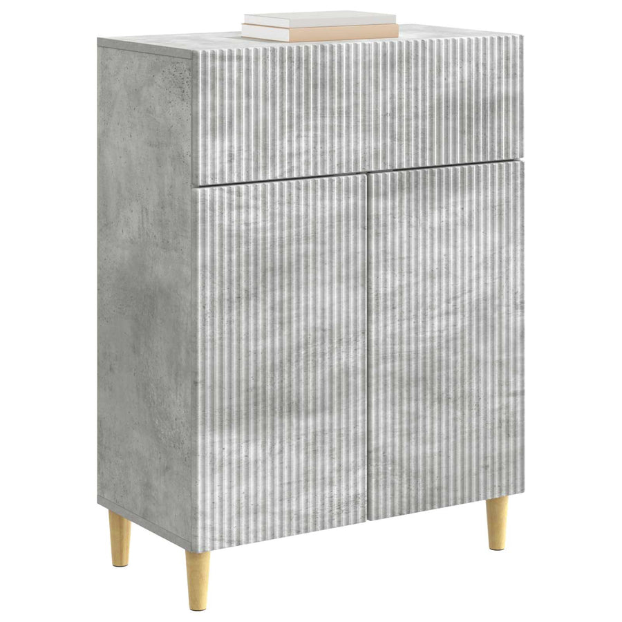 Dressoir met lade Betongrijs 66 x 34,5 x 90 cm Bewerkt hout