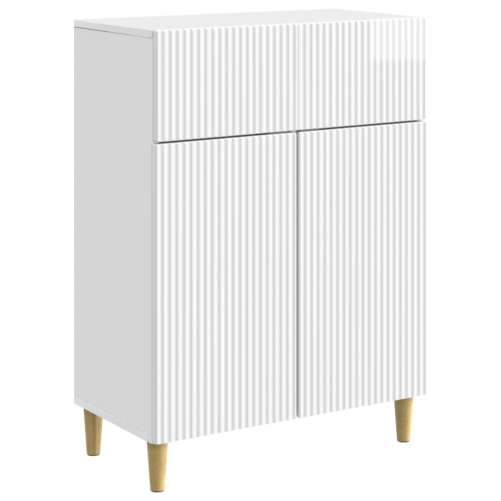 Dressoir met lade Hoogglans Wit 66 x 34,5 x 90 cm Bewerkt hout