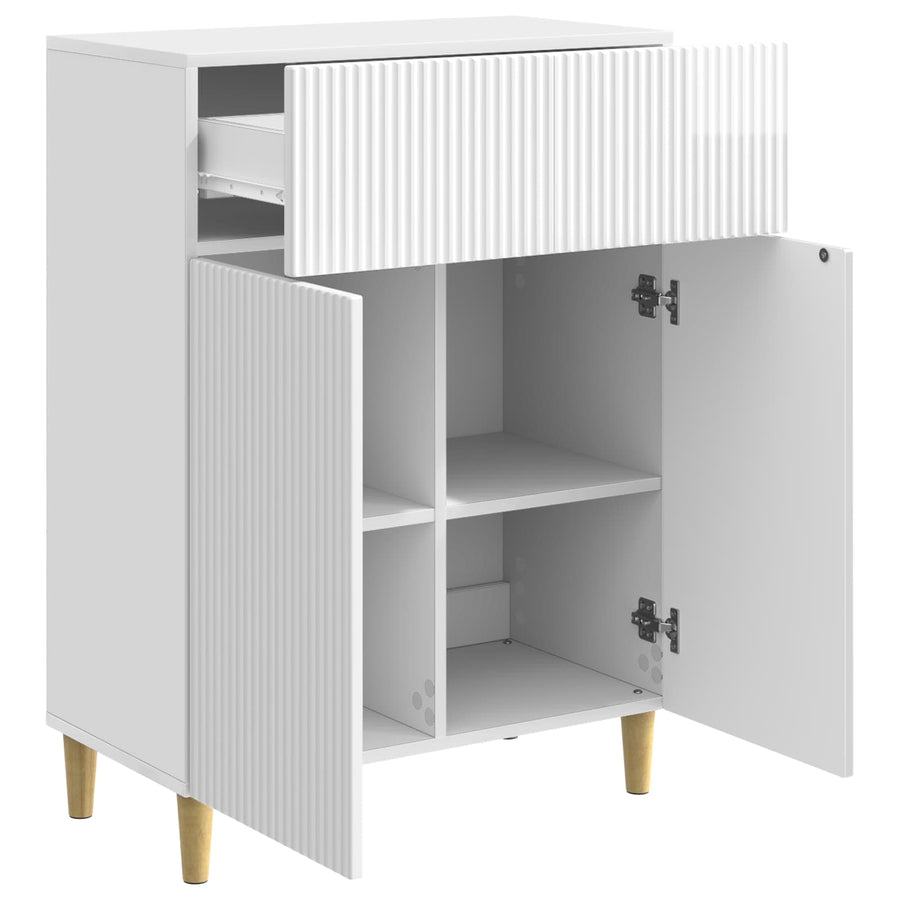 Dressoir met lade Hoogglans Wit 66 x 34,5 x 90 cm Bewerkt hout