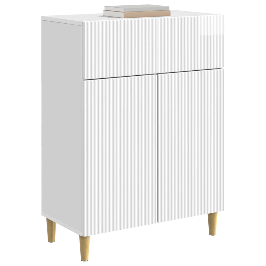 Dressoir met lade Hoogglans Wit 66 x 34,5 x 90 cm Bewerkt hout
