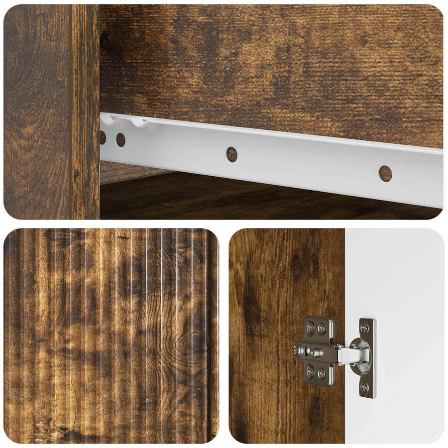 Dressoir met lade Gerookt eiken 66 x 34,5 x 90 cm Bewerkt hout