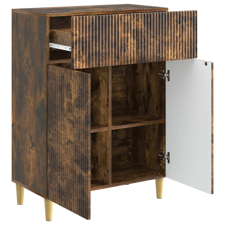 Dressoir met lade Gerookt eiken 66 x 34,5 x 90 cm Bewerkt hout