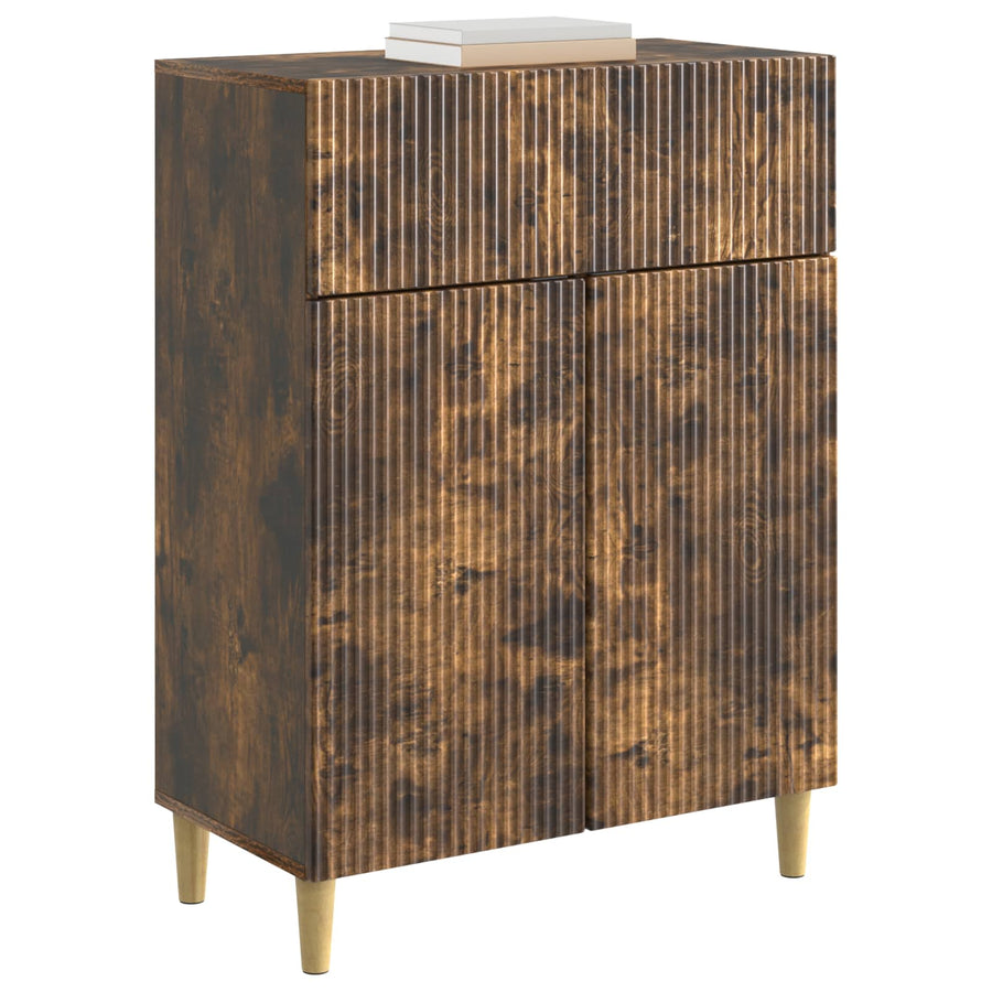 Dressoir met lade Gerookt eiken 66 x 34,5 x 90 cm Bewerkt hout
