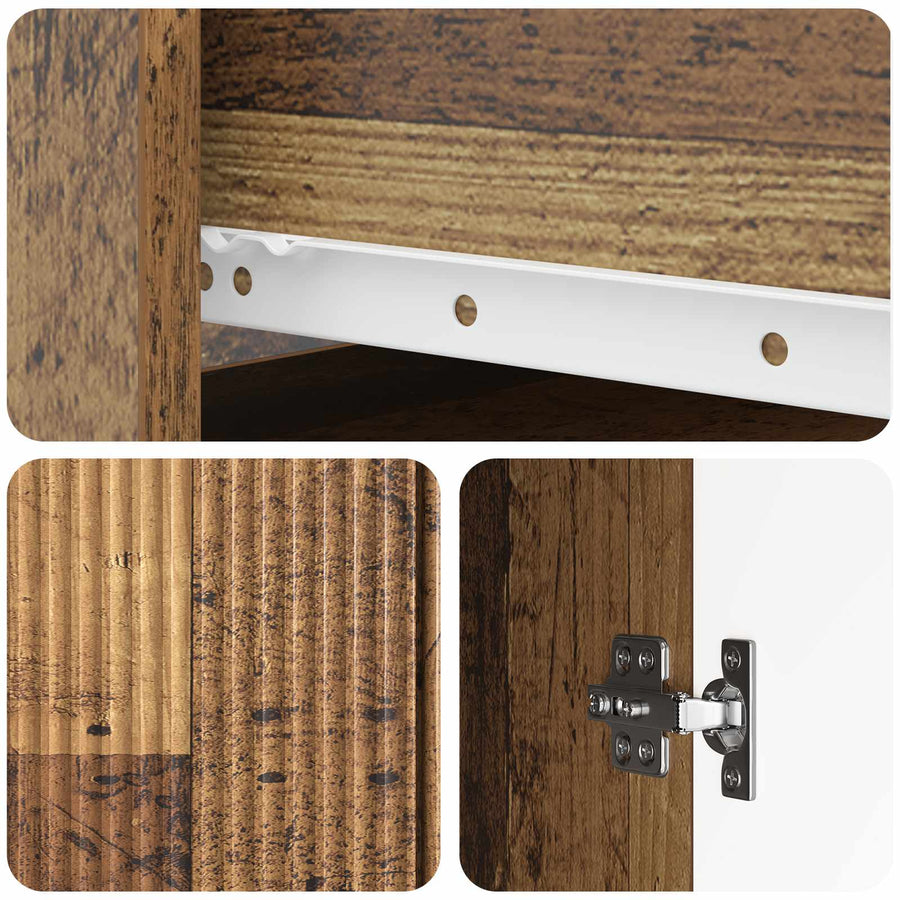 Dressoir met lade Oud hout 66 x 34,5 x 90 cm Bewerkt hout