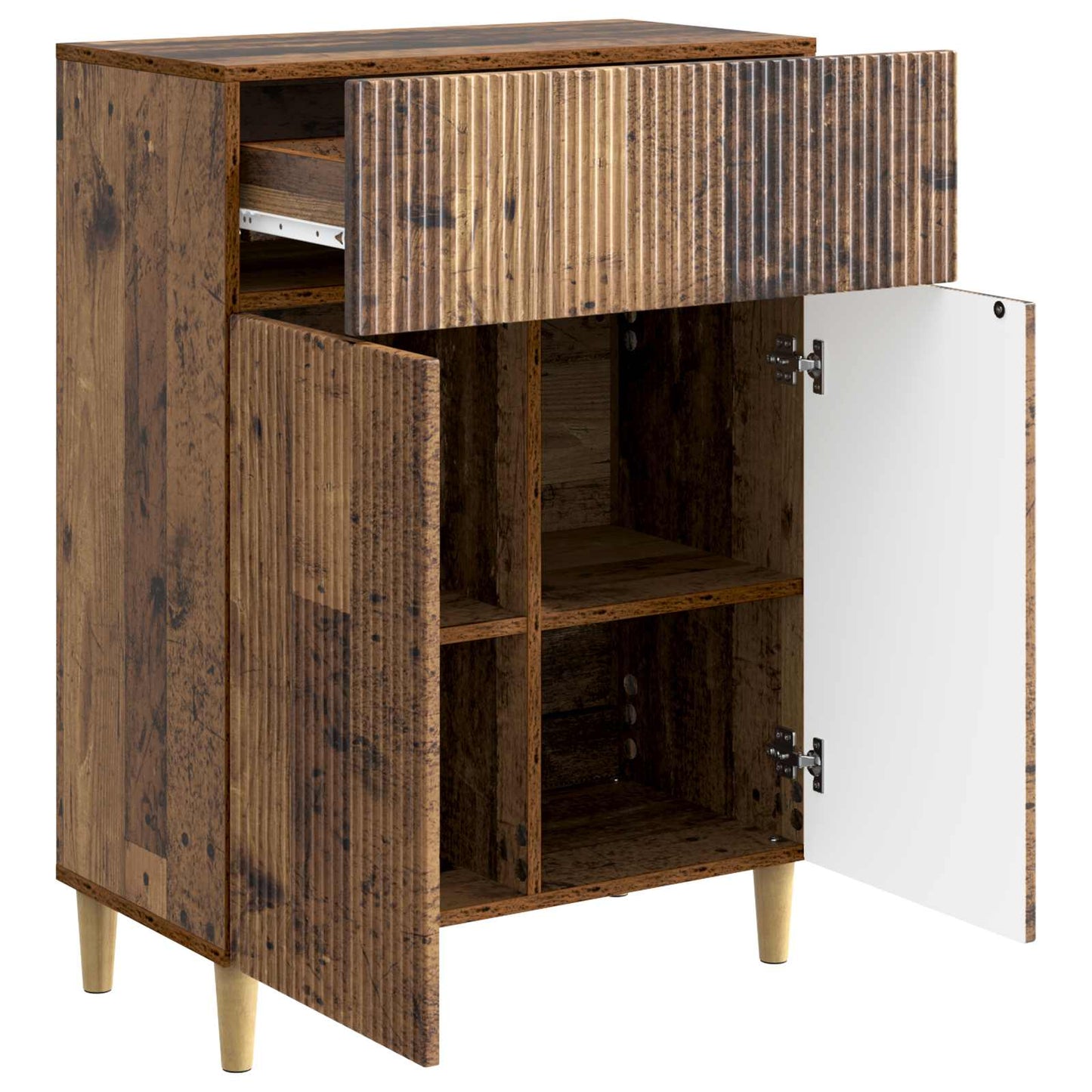 Dressoir met lade Oud hout 66 x 34,5 x 90 cm Bewerkt hout
