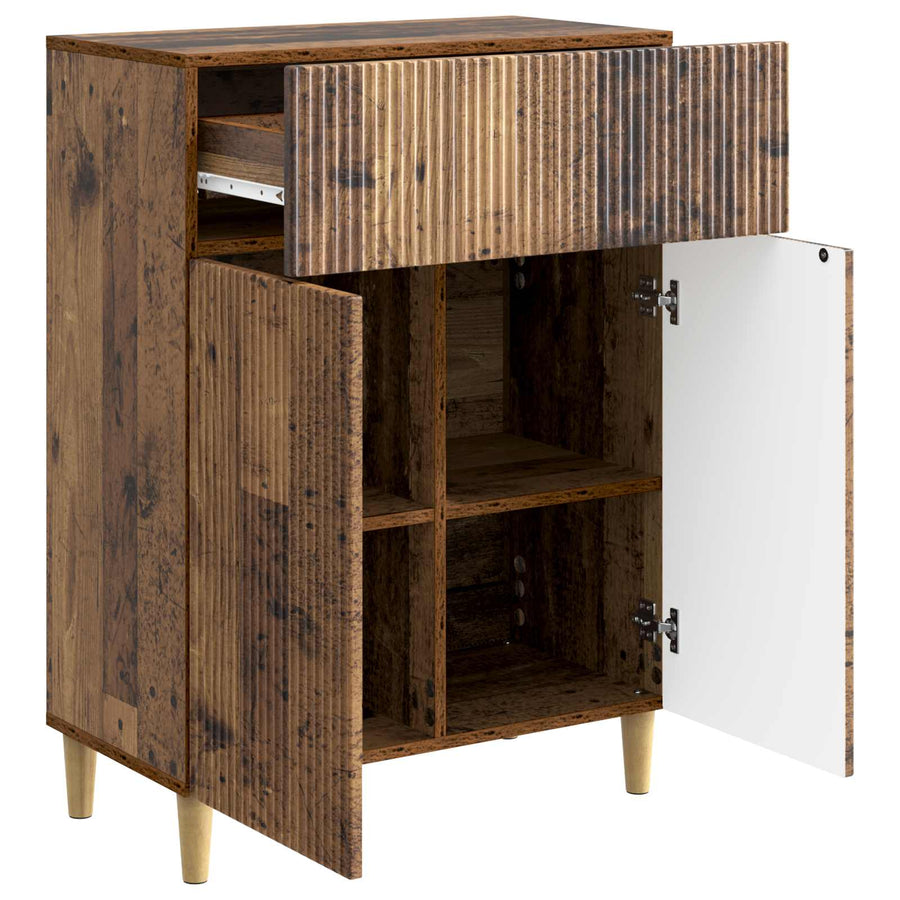 Dressoir met lade Oud hout 66 x 34,5 x 90 cm Bewerkt hout