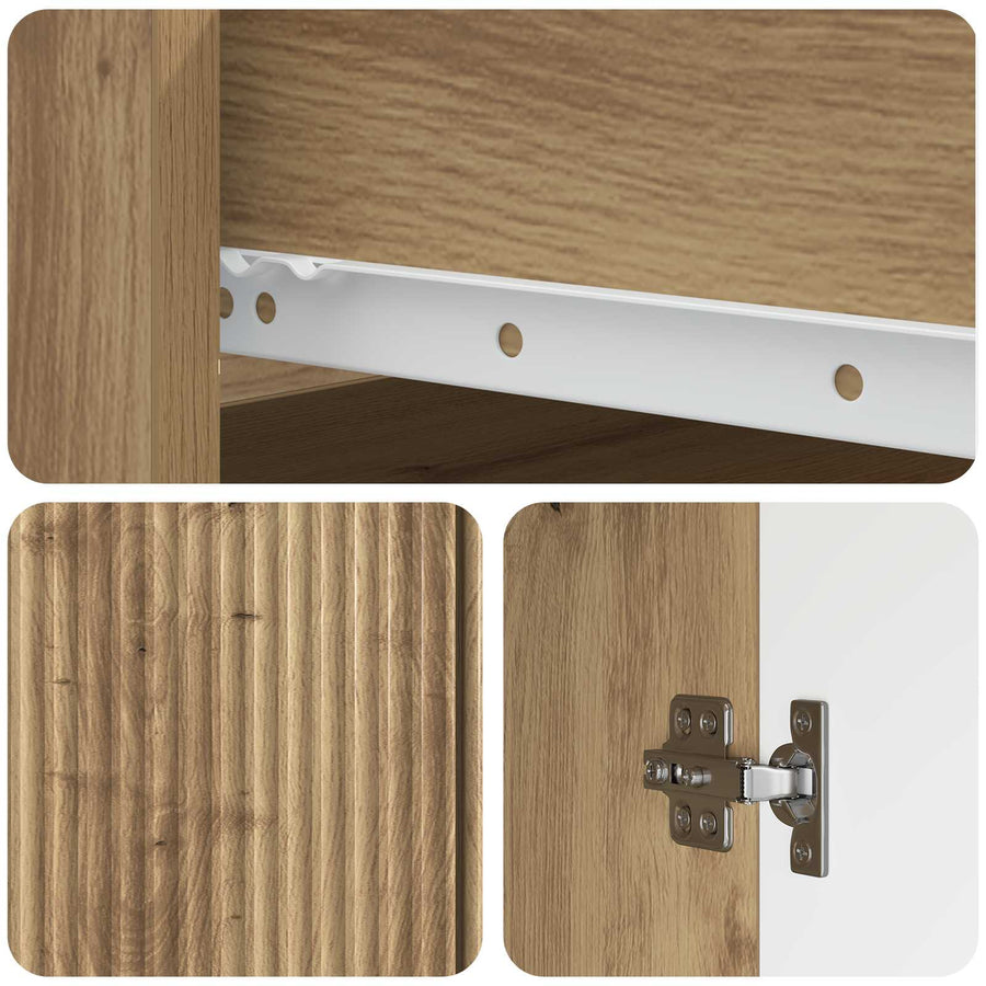 Dressoir Artisanaal eiken 66 x 34,5 x 90 cm Bewerkt hout