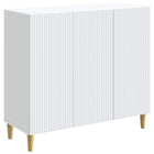 Dressoir Wit 89 x 34,5 x 80 cm Bewerkt hout