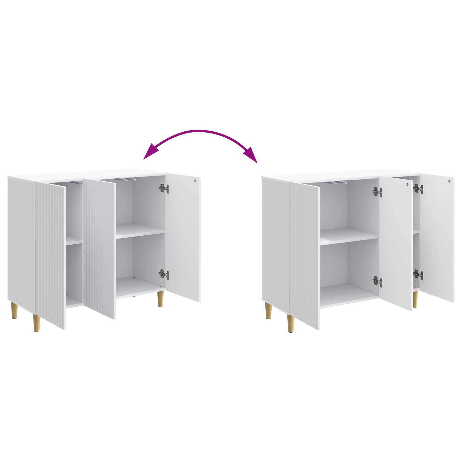 Dressoir Wit 89 x 34,5 x 80 cm Bewerkt hout
