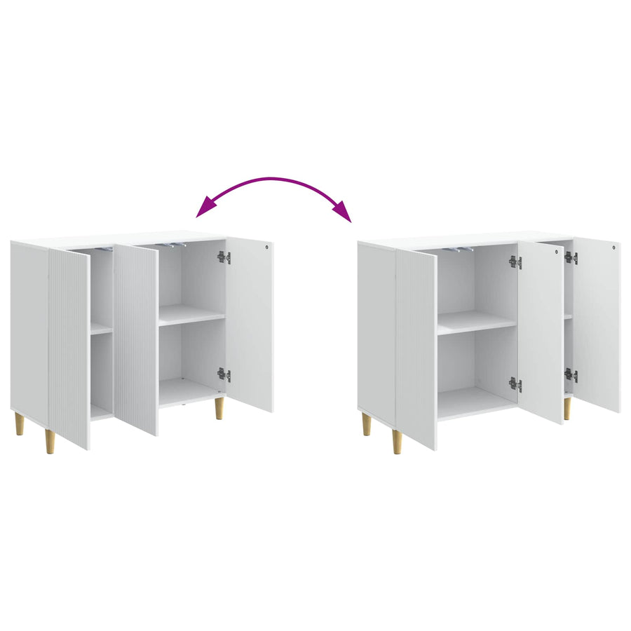 Dressoir Wit 89 x 34,5 x 80 cm Bewerkt hout