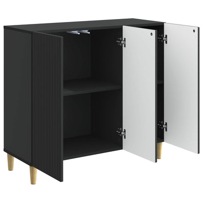 Dressoir Zwart 89 x 34,5 x 80 cm Bewerkt hout