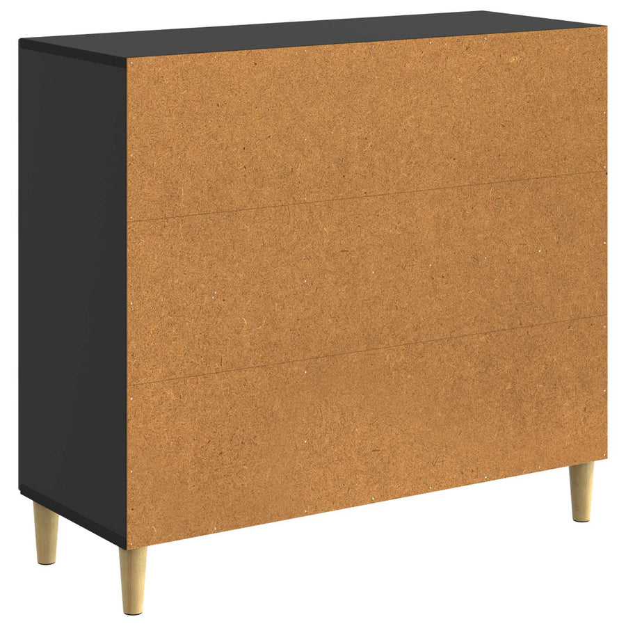 Dressoir Zwart 89 x 34,5 x 80 cm Bewerkt hout