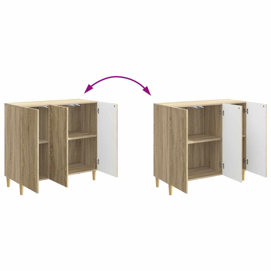 Dressoir Sonoma Eiken 89 x 34,5 x 80 cm Bewerkt hout