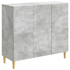 Dressoir 89x34,5x80 cm betongrijs bewerkt hout