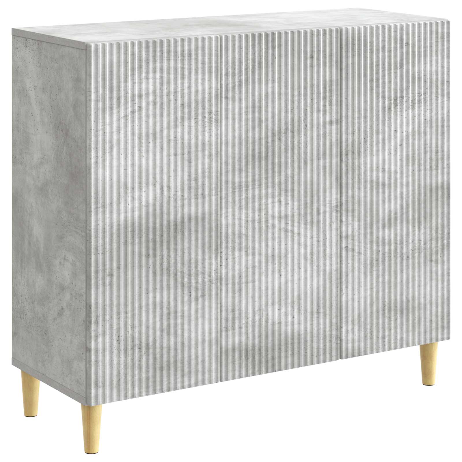 Dressoir Betongrijs 89 x 34,5 x 80 cm Bewerkt hout