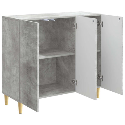 Dressoir Betongrijs 89 x 34,5 x 80 cm Bewerkt hout