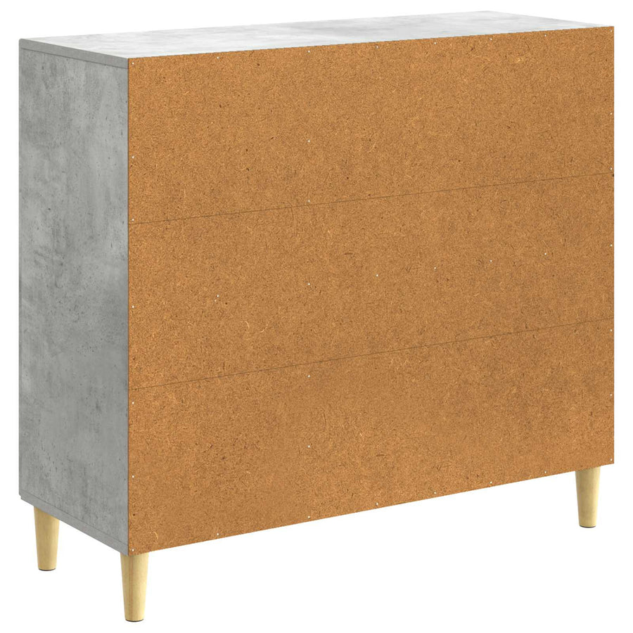 Dressoir Betongrijs 89 x 34,5 x 80 cm Bewerkt hout
