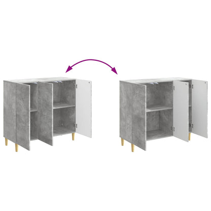 Dressoir Betongrijs 89 x 34,5 x 80 cm Bewerkt hout