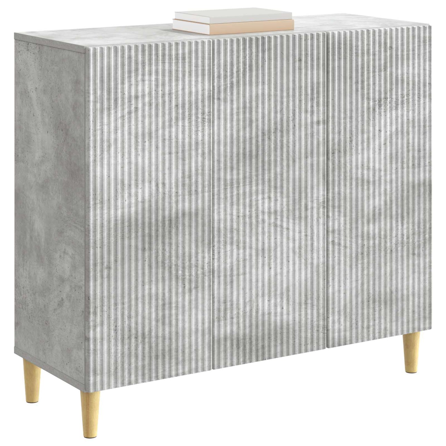 Dressoir Betongrijs 89 x 34,5 x 80 cm Bewerkt hout
