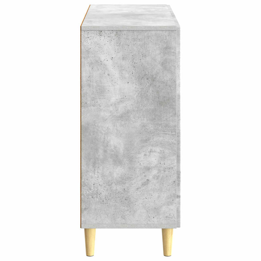 Dressoir Betongrijs 89 x 34,5 x 80 cm Bewerkt hout