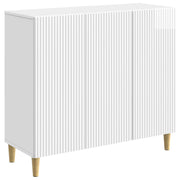 Dressoir 89x34,5x80 cm hoogglans wit bewerkt hout