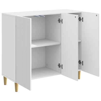 Dressoir Hoogglans Wit 89 x 34,5 x 80 cm Bewerkt hout