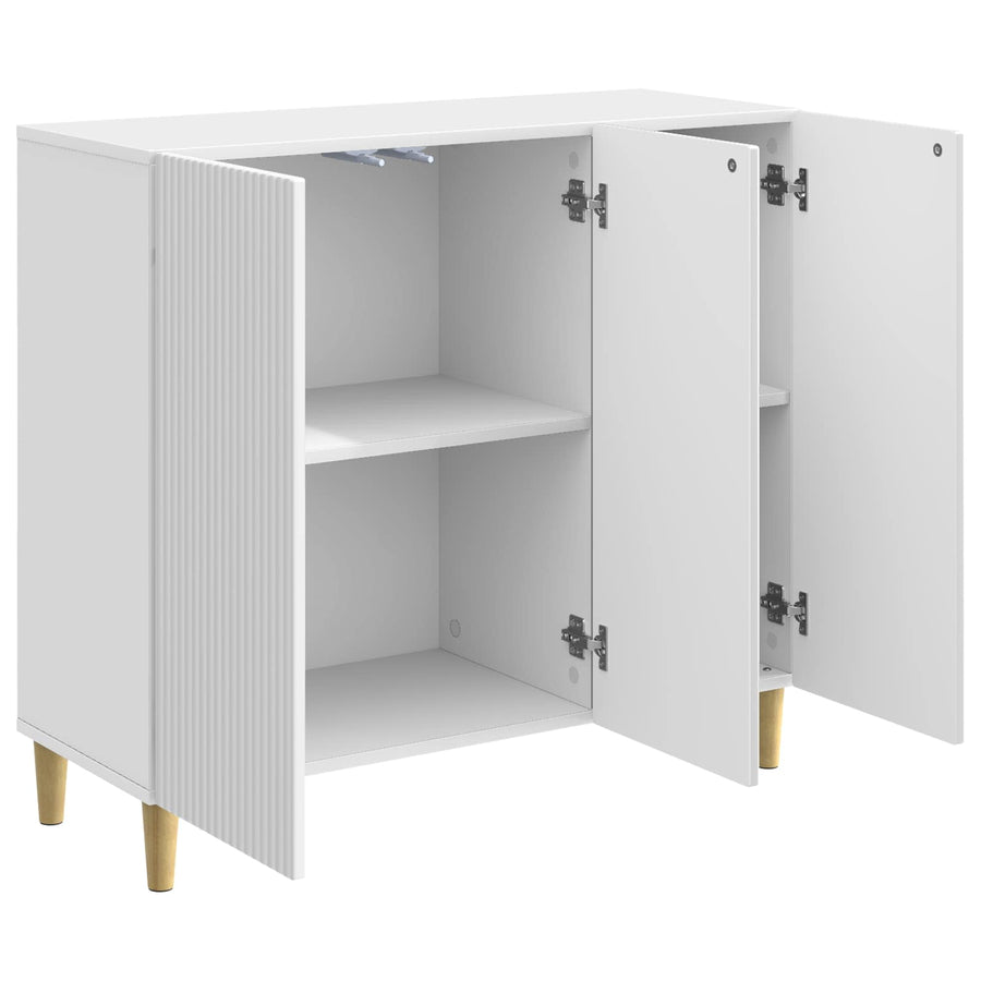Dressoir Hoogglans Wit 89 x 34,5 x 80 cm Bewerkt hout