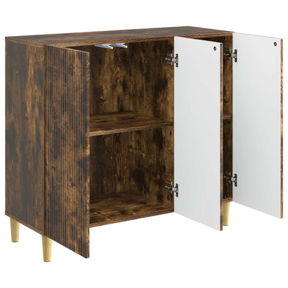 Dressoir Gerookt eiken 89 x 34,5 x 80 cm Bewerkt hout