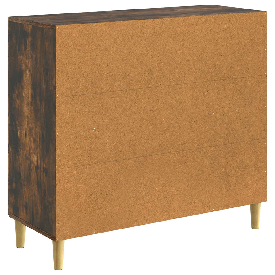 Dressoir Gerookt eiken 89 x 34,5 x 80 cm Bewerkt hout