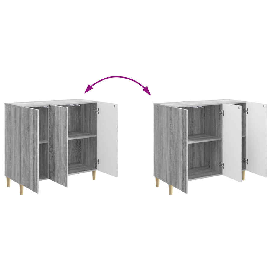 Dressoir Grijs sonoma 89 x 34,5 x 80 cm Bewerkt hout
