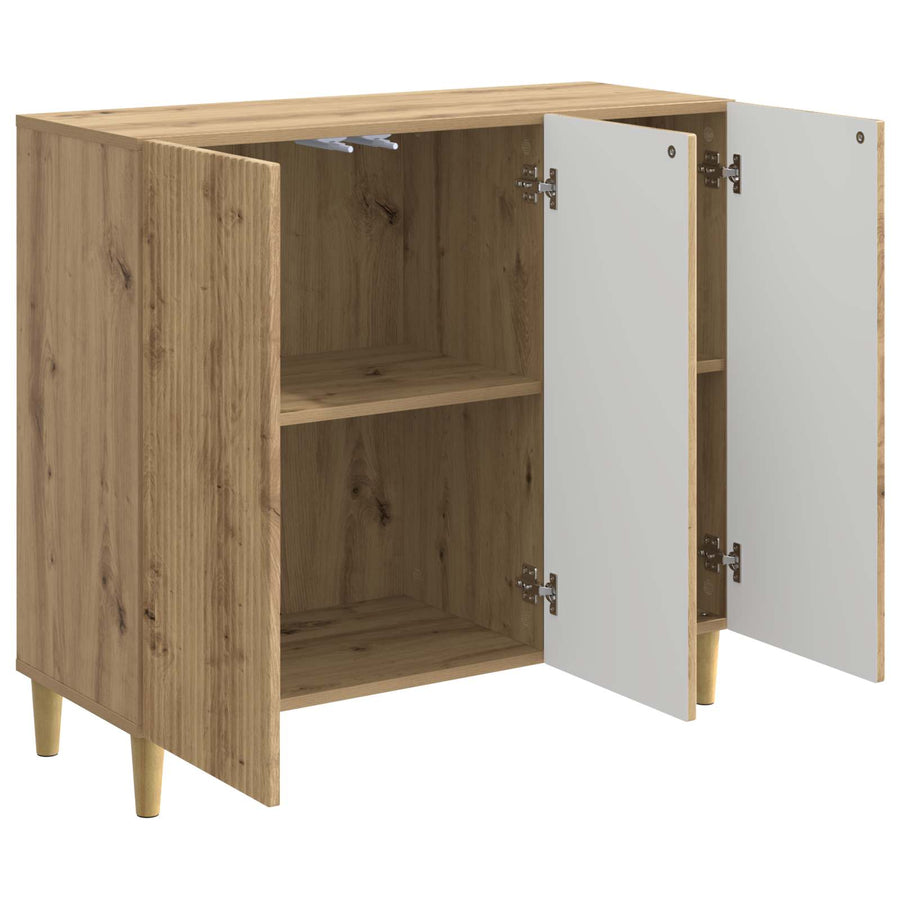 Dressoir Artisanaal eiken 89 x 34,5 x 80 cm Bewerkt hout